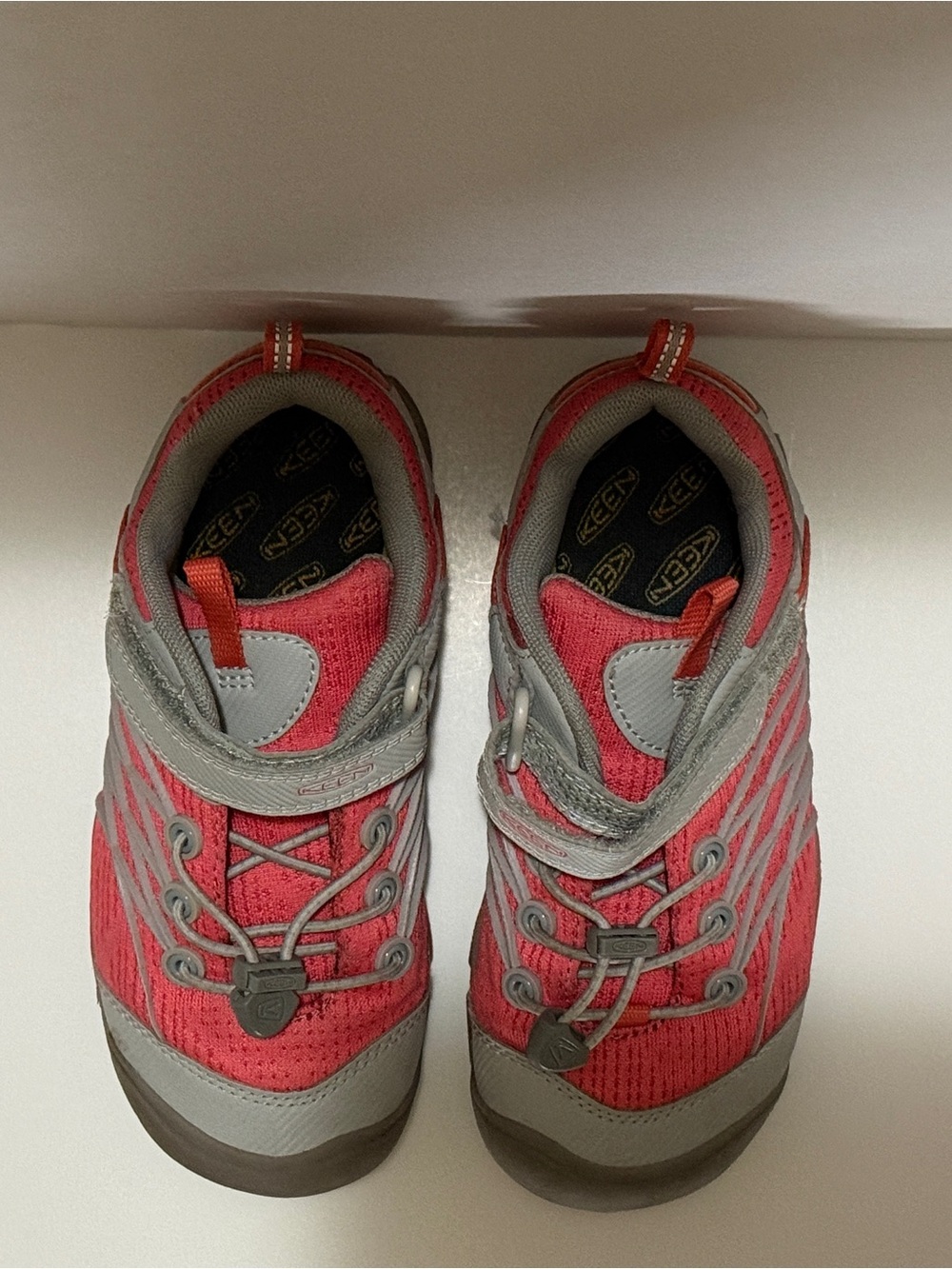 Keen Kids Coral Pink and Gray Slip-On Athletic Sneakers